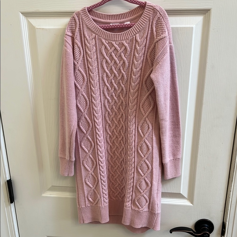 GAP Pink Cable Knit Sweater Size S (6-7)